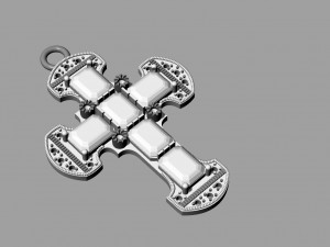 cross with gems Modelo de impresión 3D