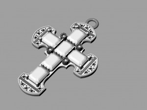 cross with gems Modelo de impresión 3D