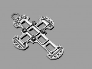cross with gems Modelo de impresión 3D