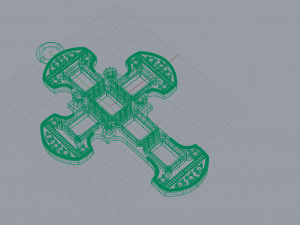 cross with gems Modelo de impresión 3D