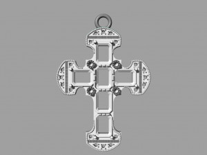 cross with gems Modelo de impresión 3D