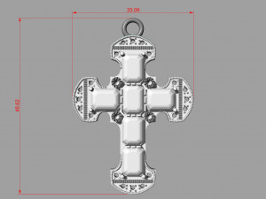 cross with gems Modelo de impresión 3D