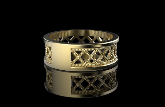 ring with rope pattern 3D-Druckmodell .c4d .max .obj .3ds .fbx .stl .blend 