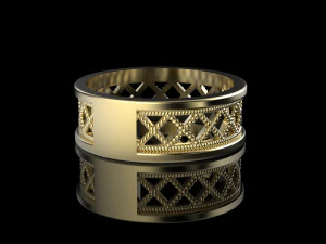 ring with rope pattern 3D Print Model