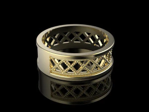 ring with rope pattern 3D Print Model