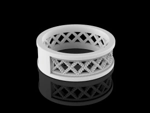 ring with rope pattern 3D Print Model
