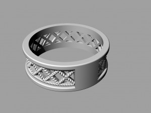 ring with rope pattern 3D-Druckmodell