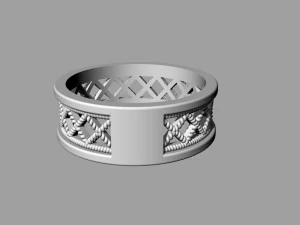 ring with rope pattern 3D Print Model