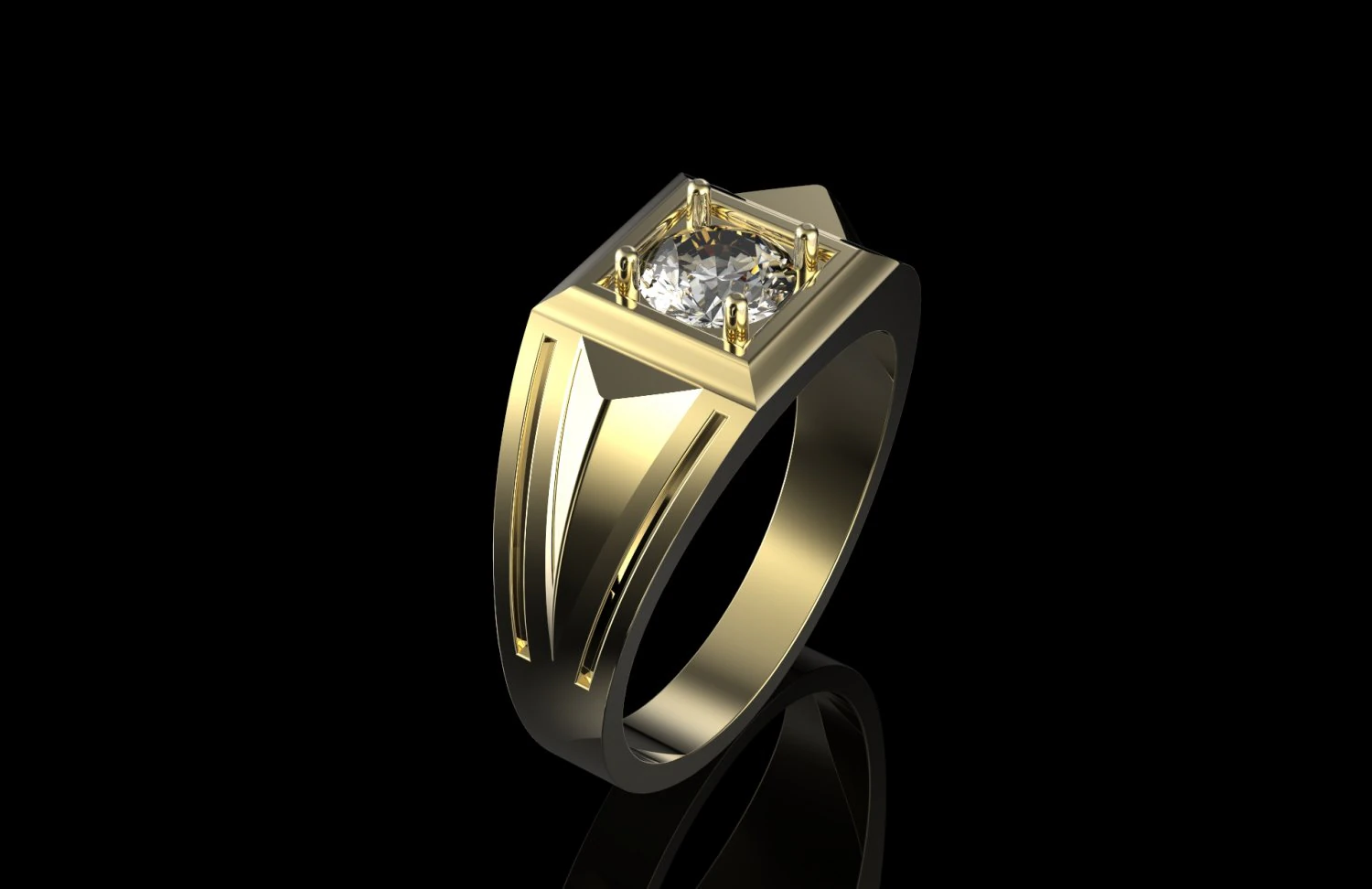 ring diamond 3D Print Model .c4d .max .obj .3ds .fbx .stl .blend 
