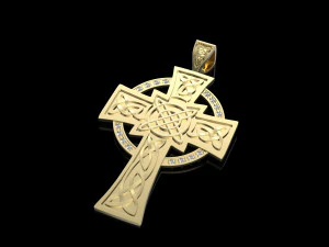 celtic cross with diamonds 3D Print Model