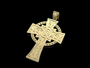 celtic cross with diamonds 3D Print Model