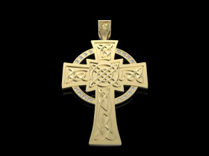 celtic cross with diamonds 3D Print Model