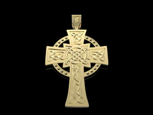 celtic cross with diamonds 3D Print Model