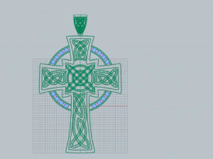 celtic cross with diamonds 3D Print Model