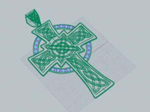 celtic cross with diamonds 3D Print Model