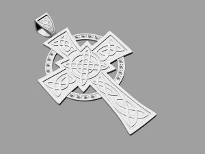 celtic cross with diamonds 3D Print Model