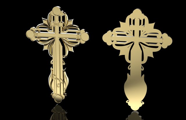 orthodox jewelry cross 3D Print Model .c4d .max .obj .3ds .fbx .stl .blend