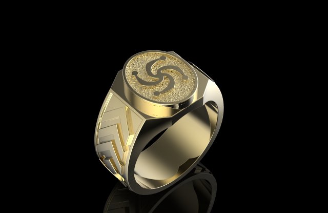 ring with slavic symbol 3Dプリントモデル .c4d .max .obj .3ds .fbx .stl .blend 