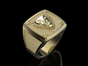 signet ring with lion Modelo de Impressão 3D