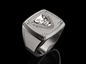 signet ring with lion 3D Print Model