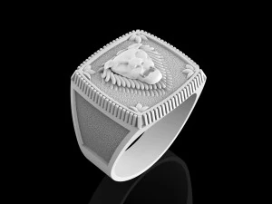 signet ring with lion 3D Print Model
