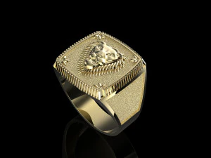 signet ring with lion 3D Print Model