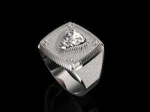 signet ring with lion 3D Print Model