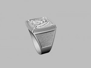 signet ring with lion 3D Print Model