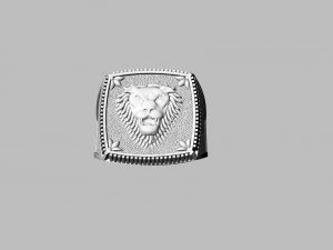 signet ring with lion 3D Print Model