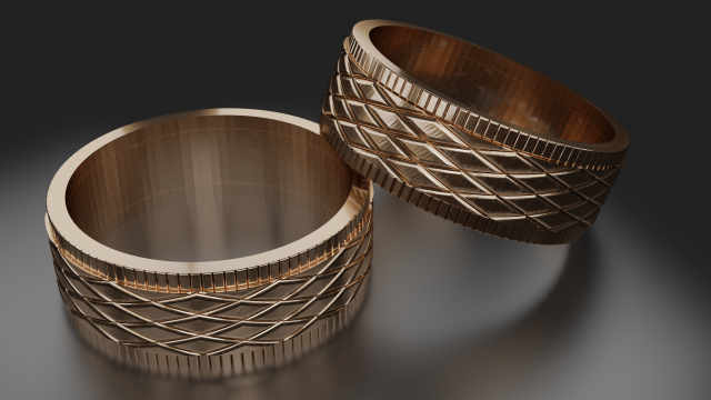 ring with romb pattern 3d print model stl 3dm obj cnc Modelo de Impressão 3D .c4d .max .obj .3ds .fbx .stl .blend