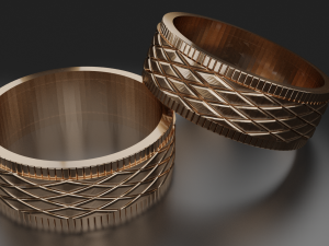 ring with romb pattern 3d print model stl 3dm obj cnc 3D Baskı Modeli