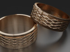 pierścionek z wzorem romb model do druku 3D stl 3dm obj cnc Model do druku 3D