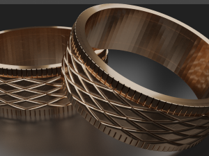 ring with romb pattern 3d print model stl 3dm obj cnc Modelo de Impressão 3D