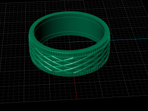 ring with romb pattern 3d print model stl 3dm obj cnc Modelo de Impressão 3D