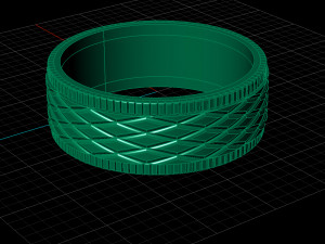 ring with romb pattern 3d print model stl 3dm obj cnc Modelo de Impressão 3D