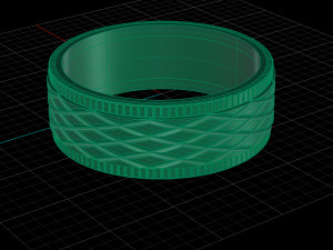 ring with romb pattern 3d print model stl 3dm obj cnc Modelo de Impressão 3D
