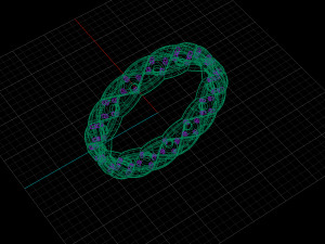 wavy ring with gems 3d print model stl 3dm obj 3D Print Model