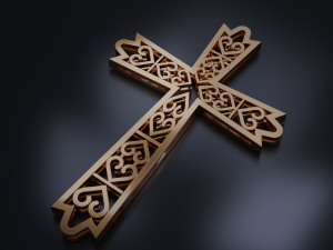 cross with hearts 3d print model stl 3dm obj 3D-Druckmodell