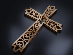 cross with hearts 3d print model stl 3dm obj 3D Print Model