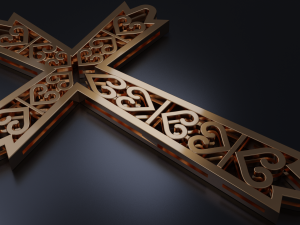 cross with hearts 3d print model stl 3dm obj 3D-Druckmodell
