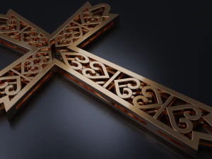 cross with hearts 3d print model stl 3dm obj 3D Print Model