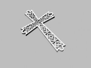 cross with hearts 3d print model stl 3dm obj 3D-Druckmodell