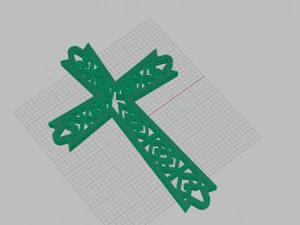 cross with hearts 3d print model stl 3dm obj 3D Print Model