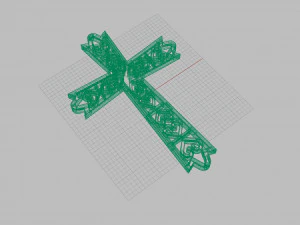 cross with hearts 3d print model stl 3dm obj 3D Print Model