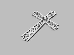 cross with hearts 3d print model stl 3dm obj 3D Print Model