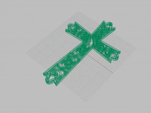 cross with hearts 3d print model stl 3dm obj 3D Print Model
