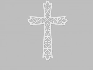 cross with hearts 3d print model stl 3dm obj 3D Print Model