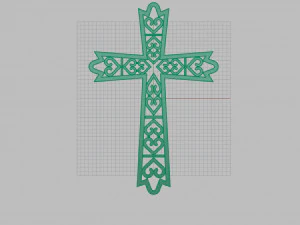cross with hearts 3d print model stl 3dm obj 3D Print Model