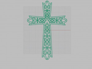 cross with hearts 3d print model stl 3dm obj 3D-Druckmodell