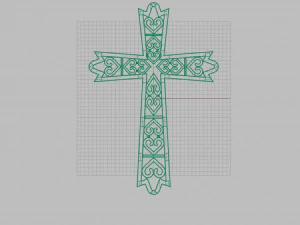 cross with hearts 3d print model stl 3dm obj 3D Print Model